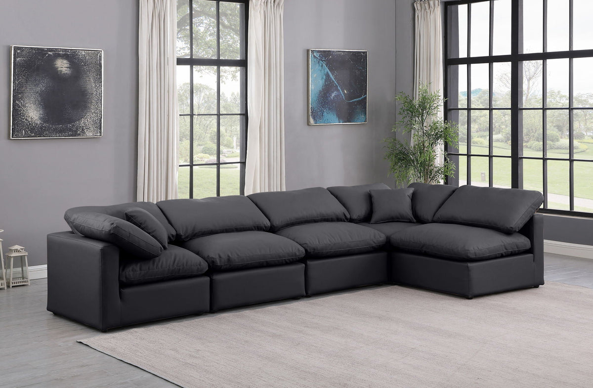 Indulge - Faux Leather 5 Piece Modular Sectional