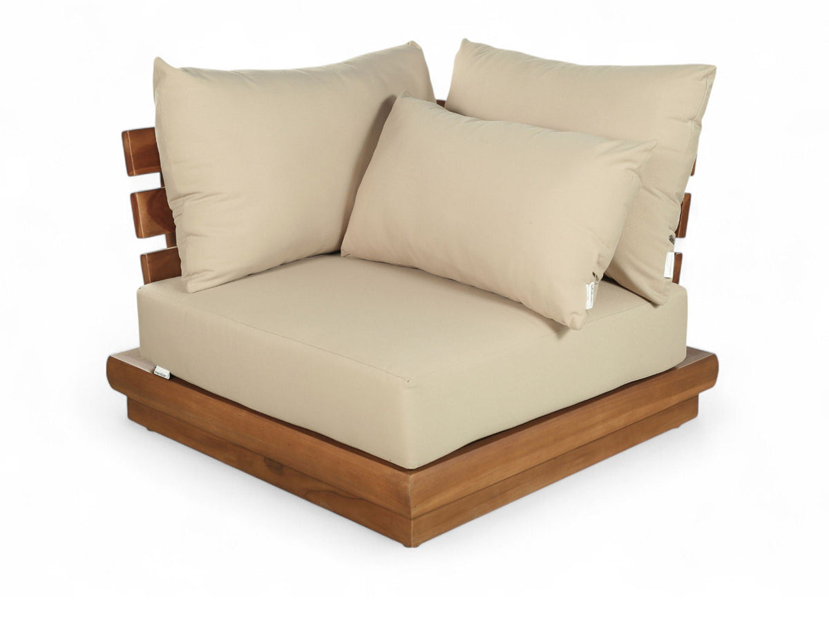 Mirella - Water Resistant Fabric Upholstered Outdoor Patio Modular Corner Chair