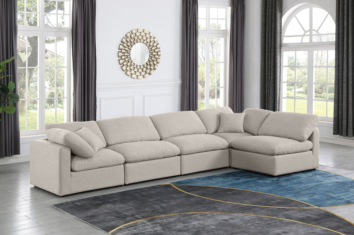 Indulge - Linen 5 Piece Modular Sectional