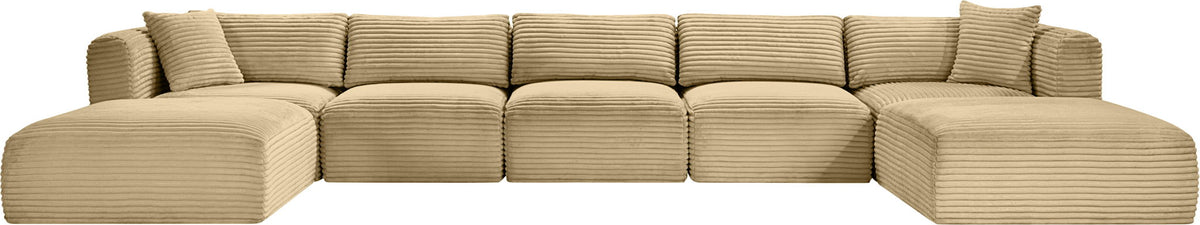 Shaggy - 7 Piece Modular Sectional With 2 Ottomans