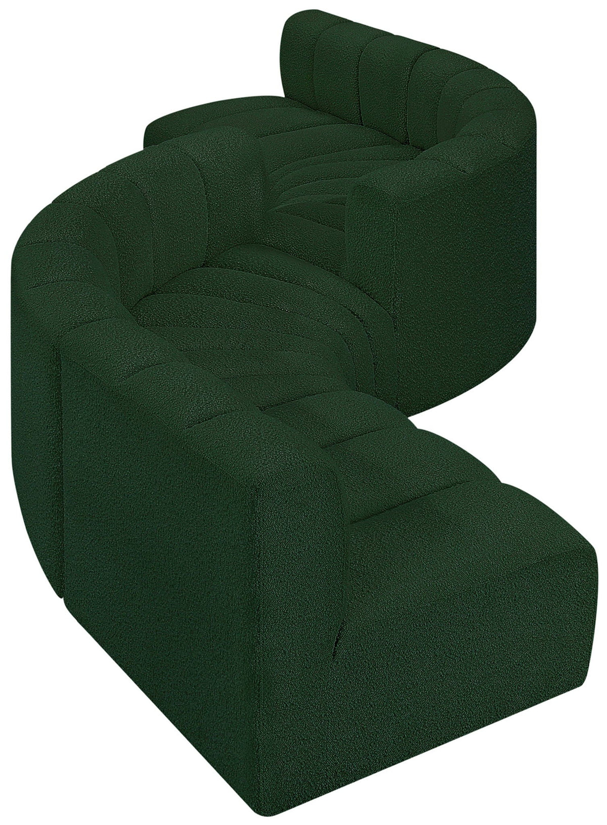 Arc - Boucle Fabric 6 Piece Modular Sofa - Black