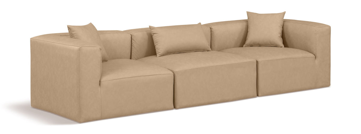 Cube - Modular 3 Piece Sofa - Tan