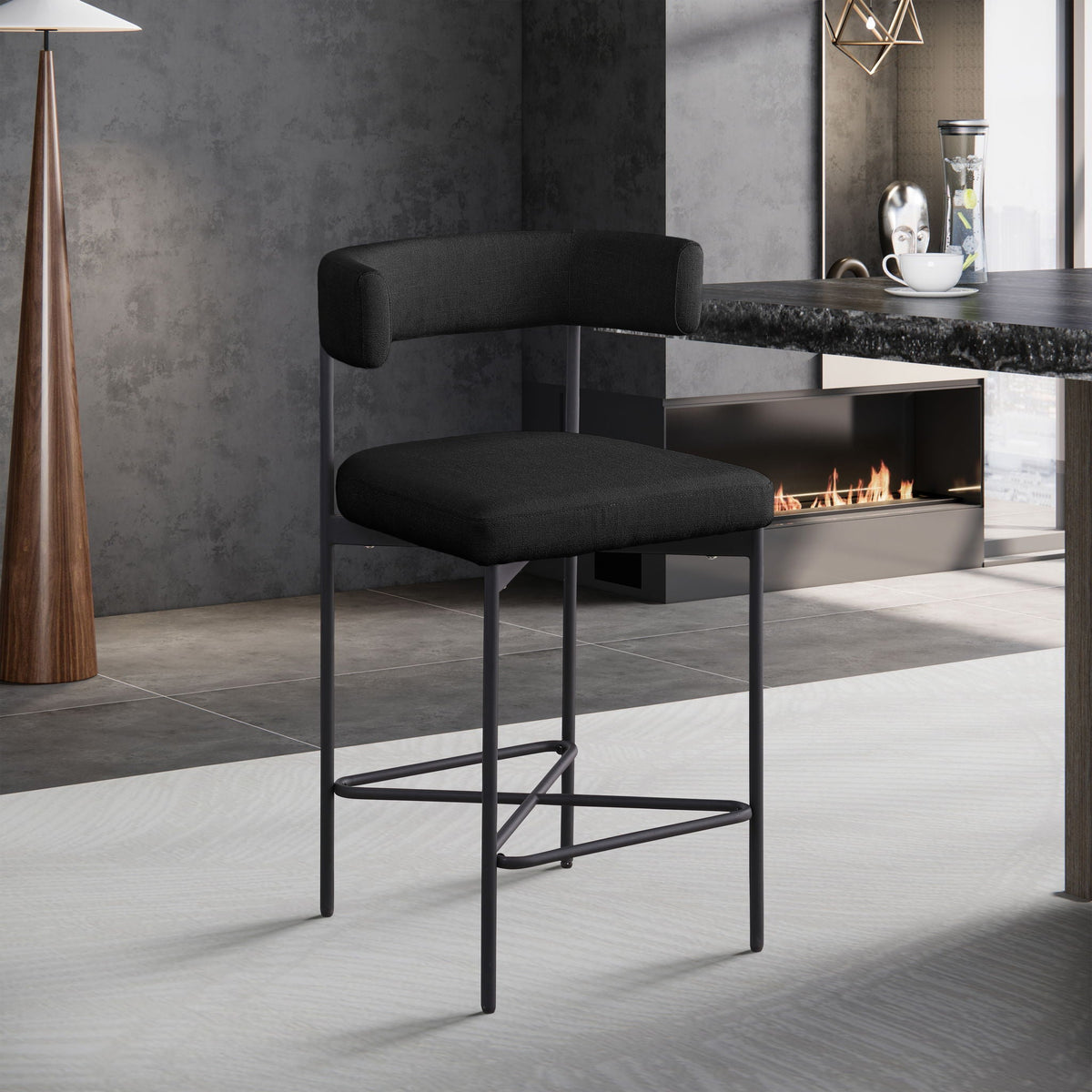Rivage - Durable Stool With Black Frame (Set of 2)