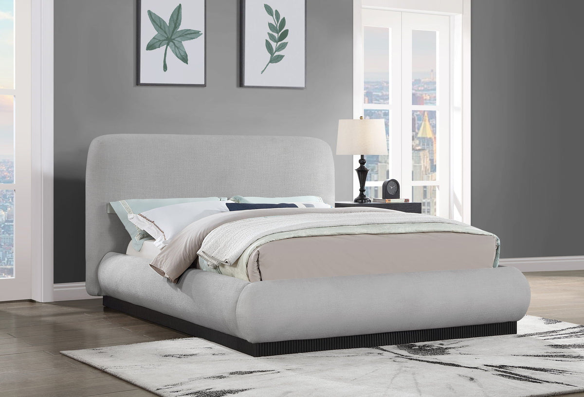 Rigby - Linen Bed With Black Base