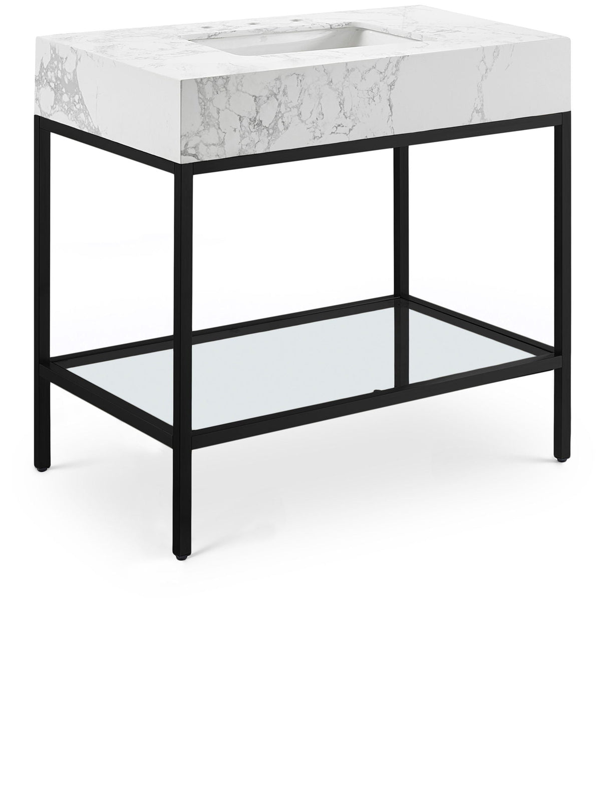 Marmo - Engineered Marble Bathroom Vanity With Black Base