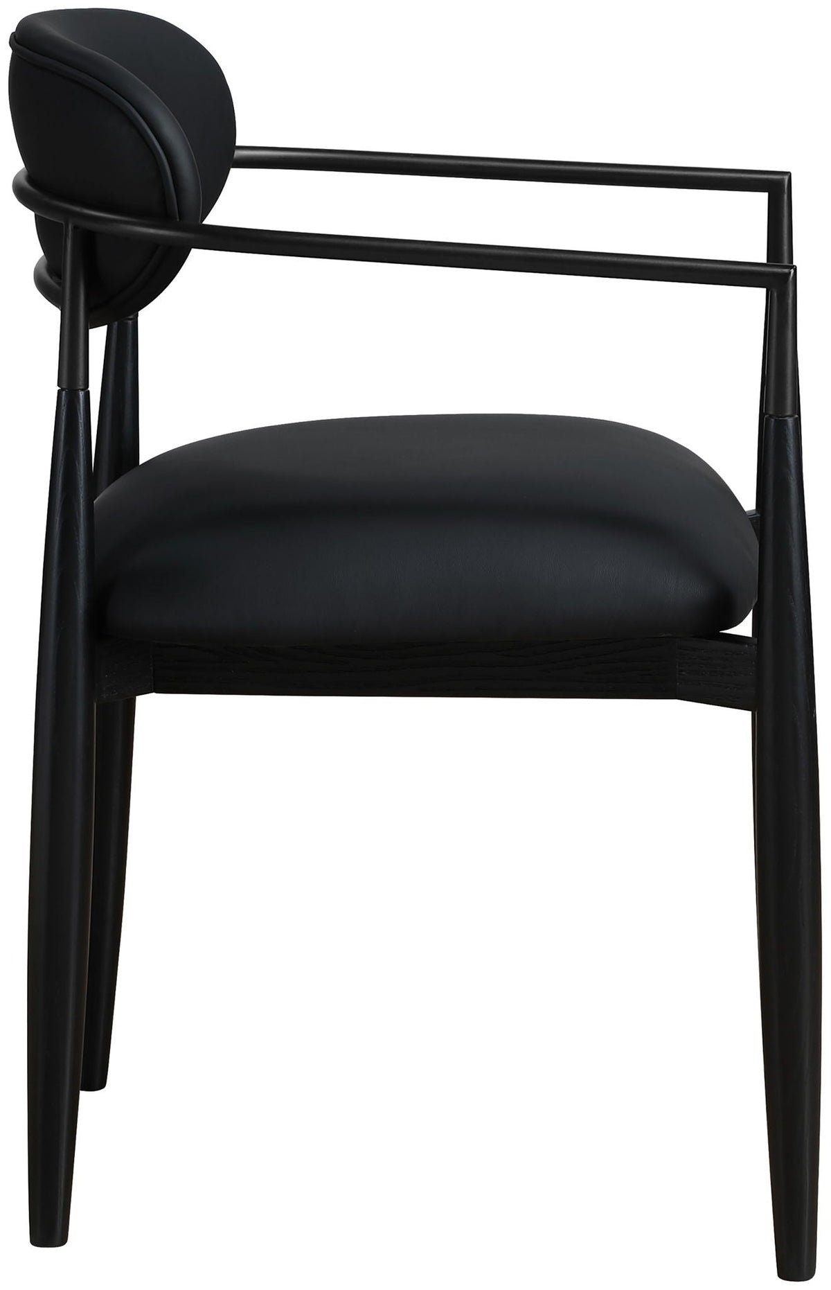 Riccio - Faux Leather Dining Arm Chair (Set of 2) - Black Frame