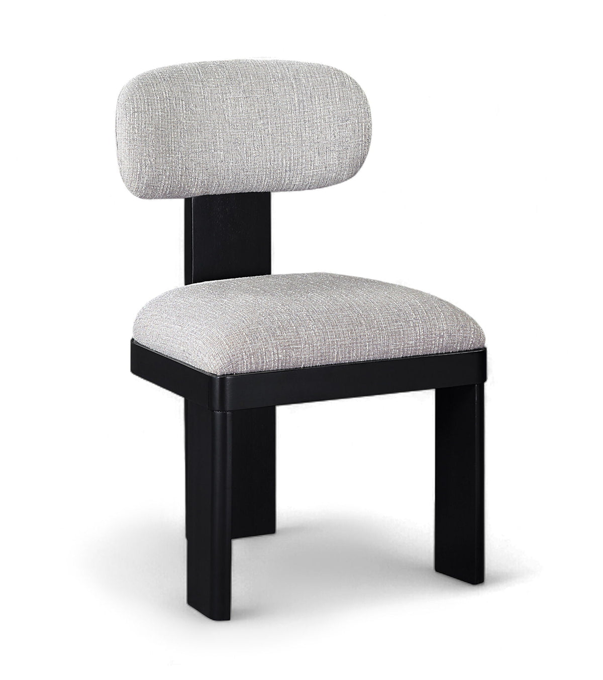 Timbra - Linen Textured Fabric Upholstered Dining Chair (Set of 2) - Black Base