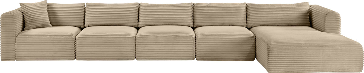 Shaggy - Fabric 5 Piece Modular Sectional With Chaise