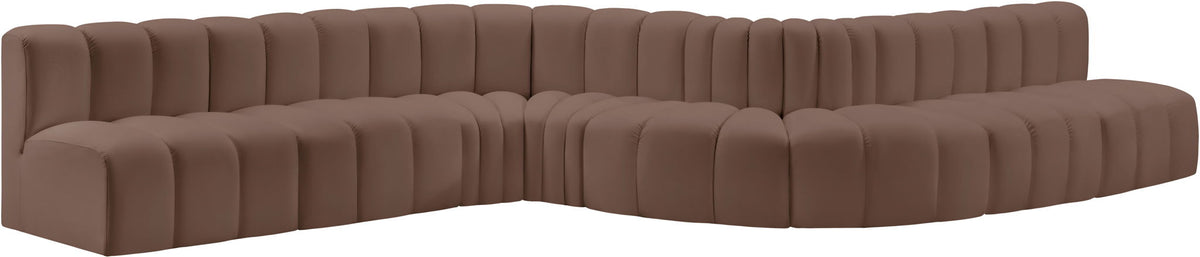 Arc - Faux Leather 8 Piece Curved Modular Sofa