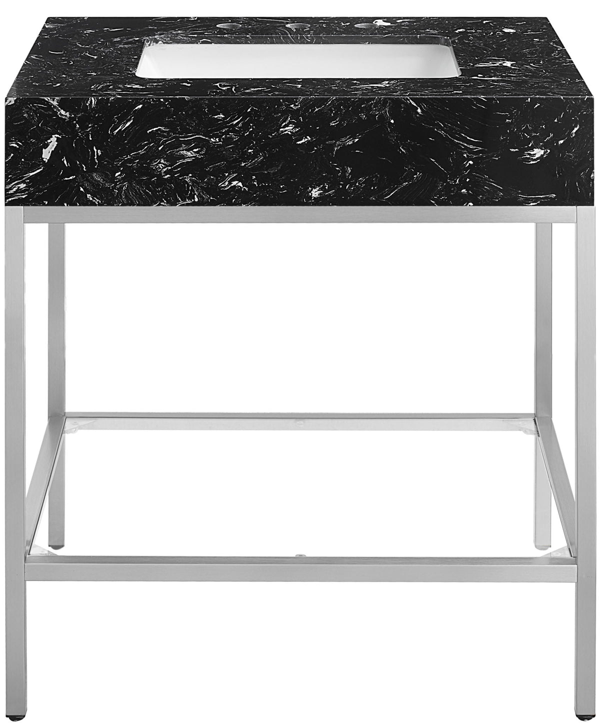 Marmo - Engineered Marble Bathroom Vanity With Chrome Base