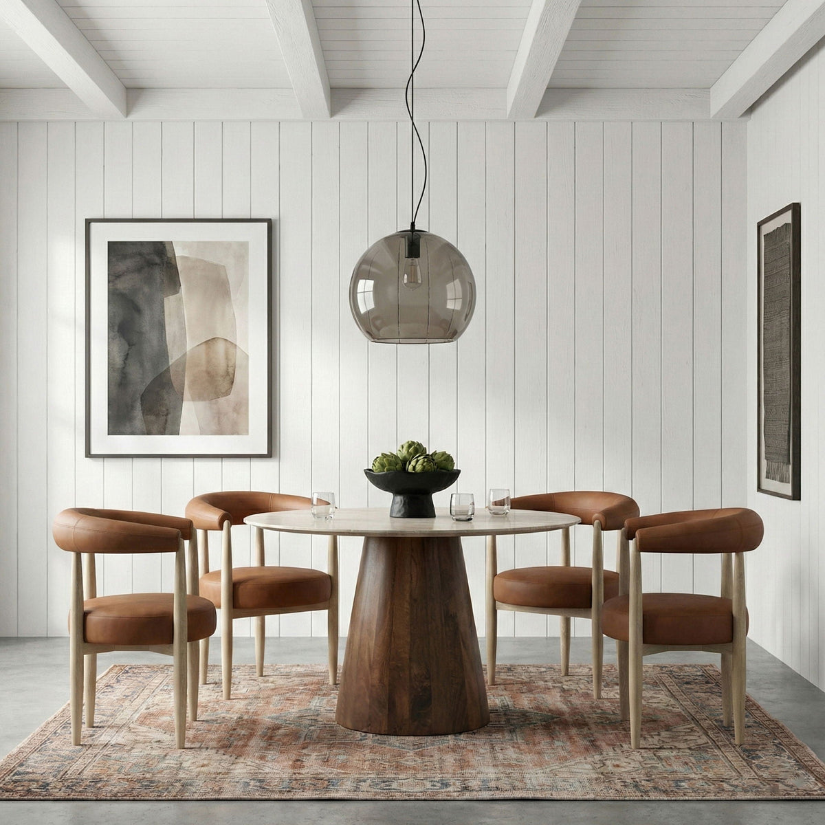 Sable - Vegan Leather Upholstered Dining Chair (Set of 2) - Painted Natural Base