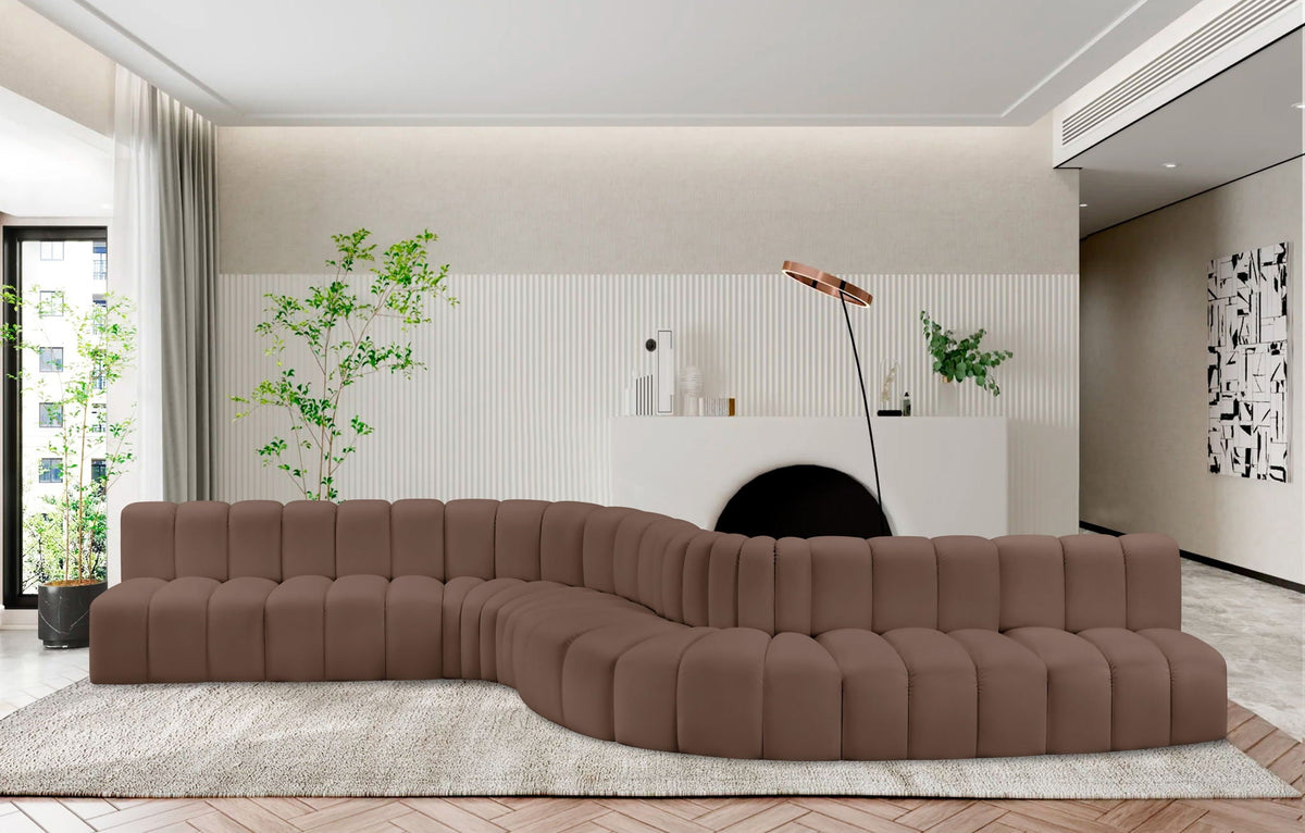 Arc - Faux Leather 8 Piece Curved Modular Sofa
