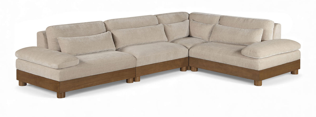 Turin - Chenille Fabric Upholstered Modular Sectional - Taupe