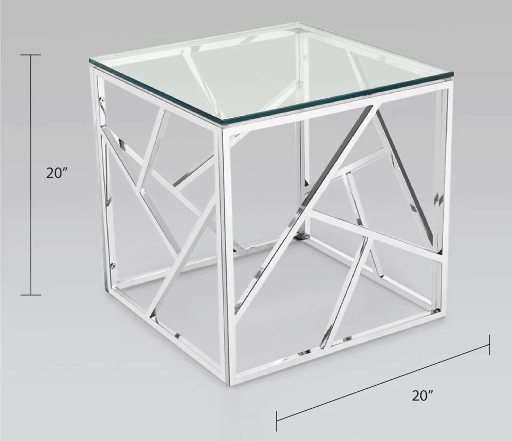 Carole End Table Silver