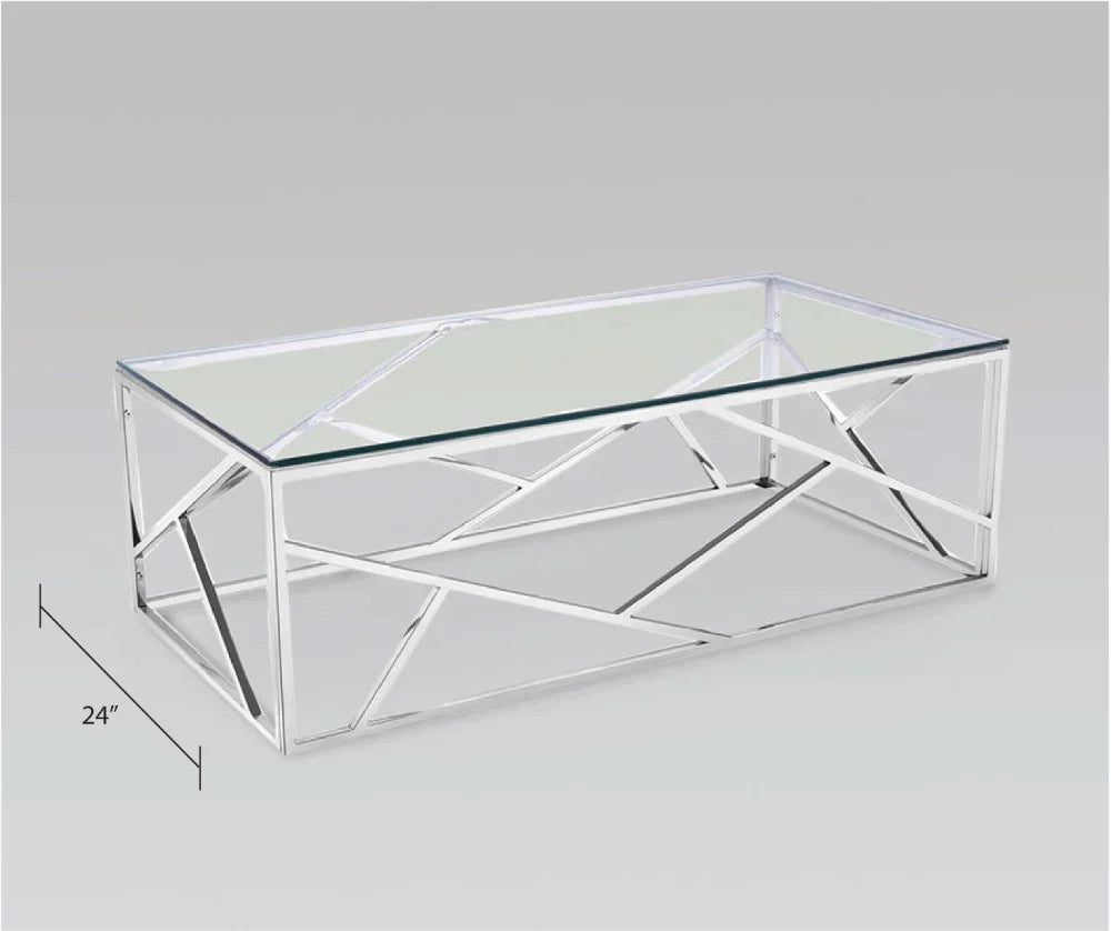 Elegant Carole Tempered Glass Coffee Table