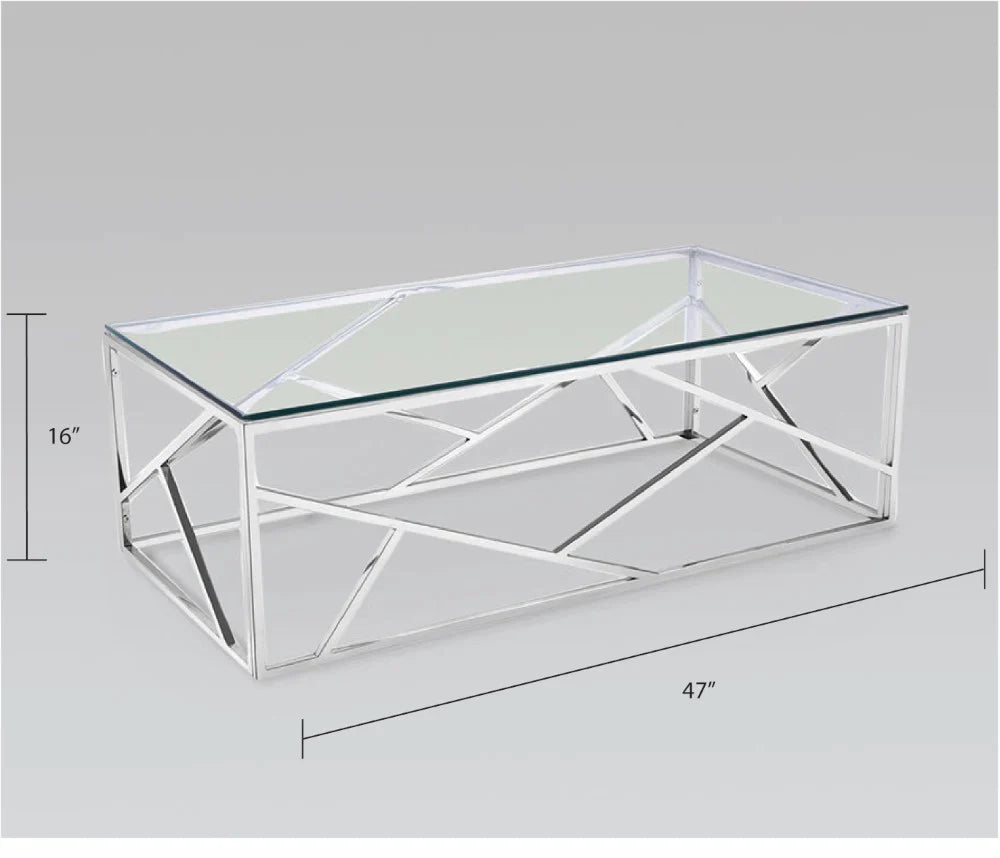 Elegant Carole Tempered Glass Coffee Table
