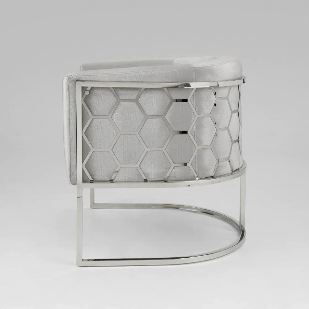 Honeycomb Accent Chair - Chrome