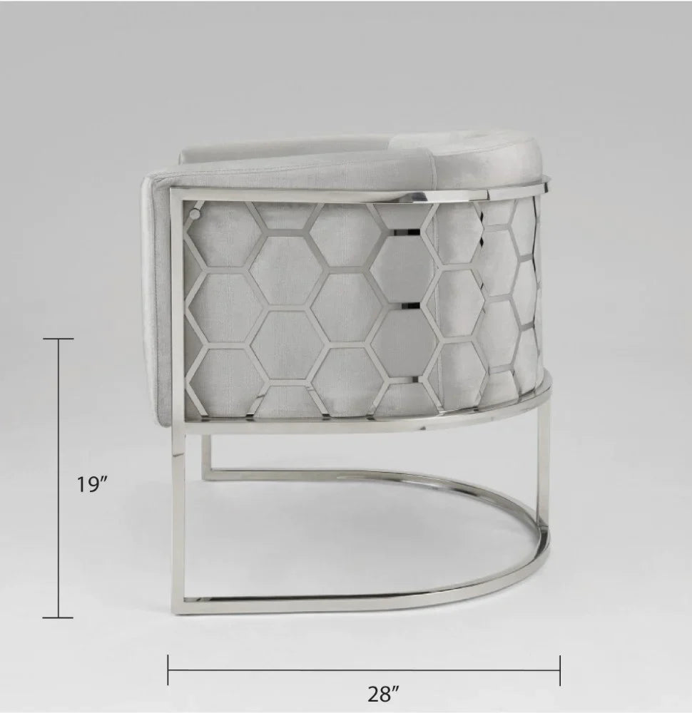 Honeycomb Accent Chair - Chrome