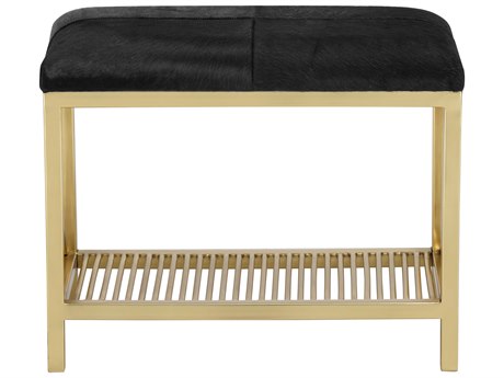 Bria Bench Antique Brass Black