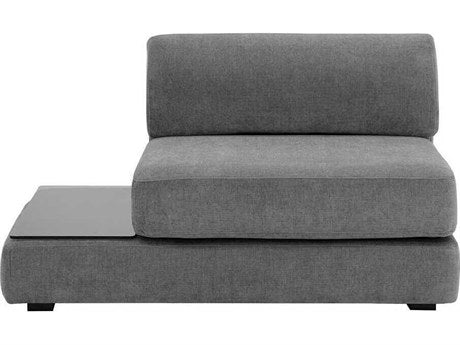 Harmony Modular Armless Chair Right Shelf Danny Dark Grey