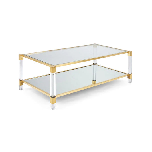 Dudley Acrylic Coffee Table - Brushed Gold