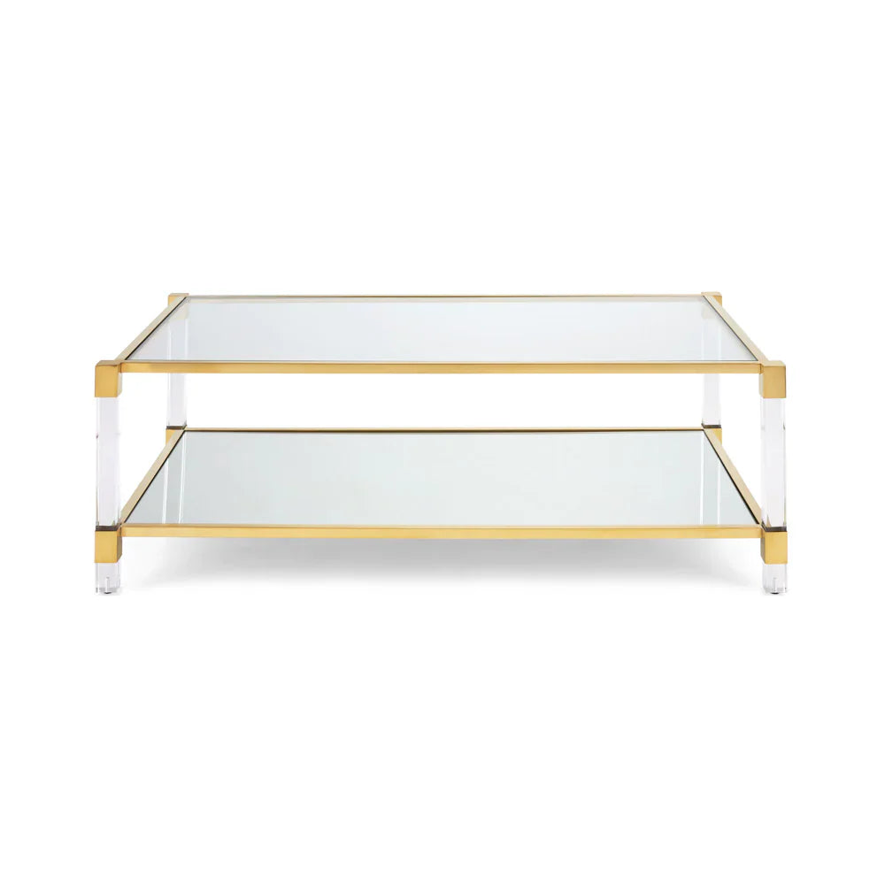 Dudley Acrylic Coffee Table - Brushed Gold
