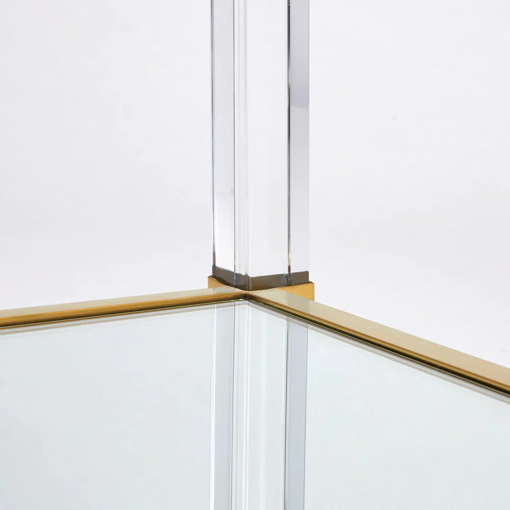 Dudley Acrylic Coffee Table - Brushed Gold