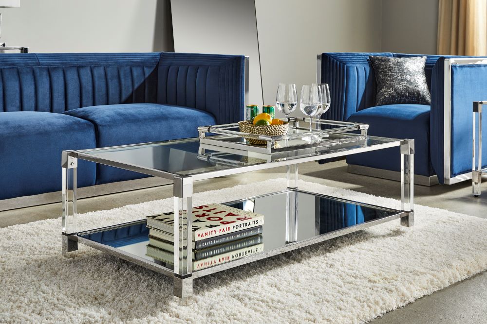 Dudley Acrylic Coffee Table - Silver