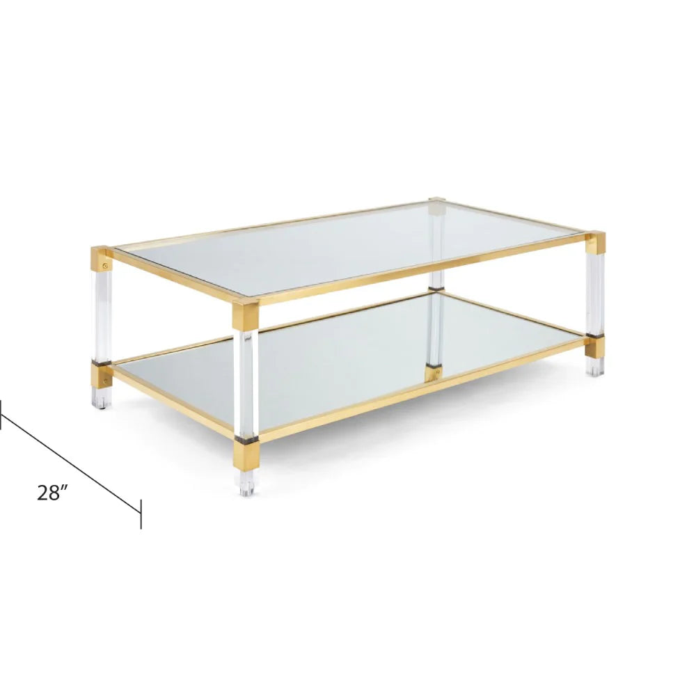 Dudley Acrylic Coffee Table - Brushed Gold