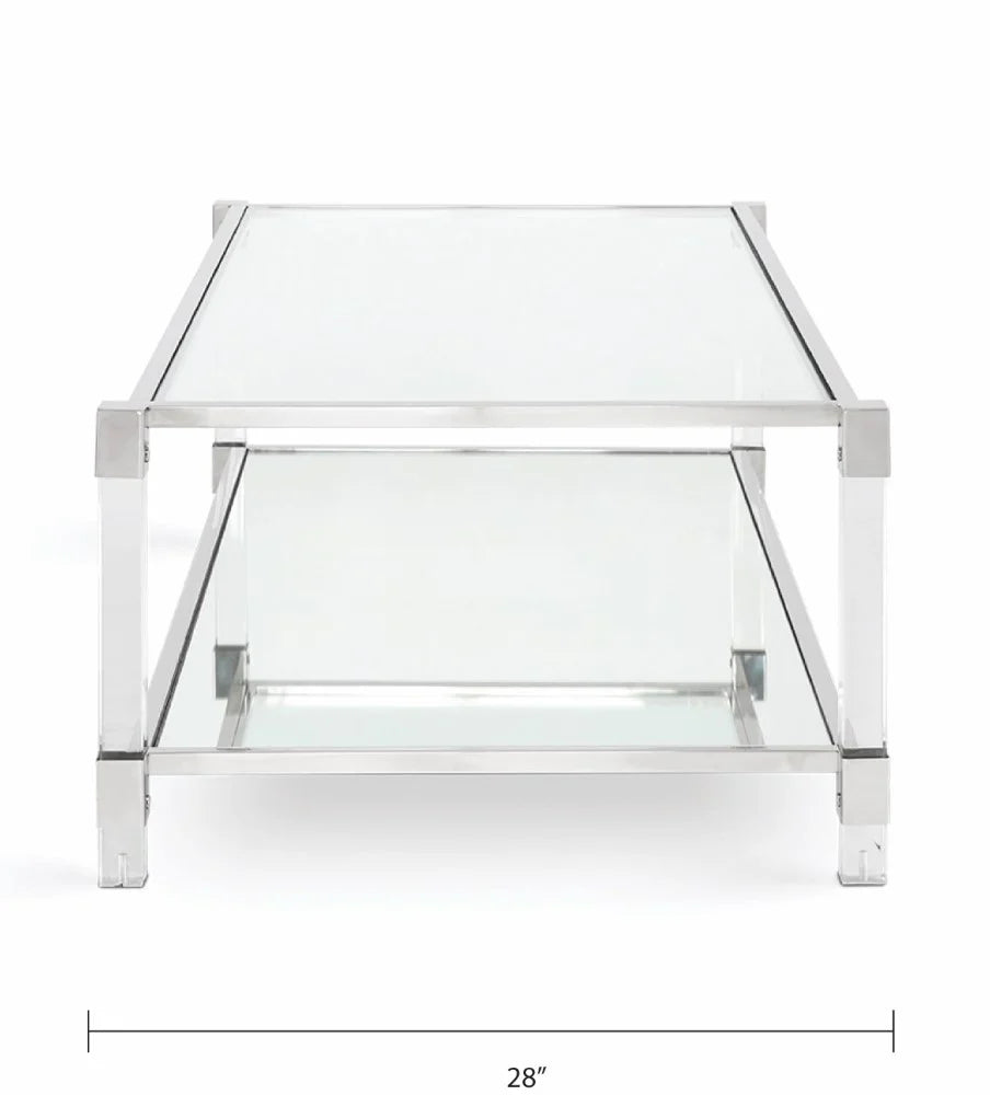 Dudley Acrylic Coffee Table - Silver