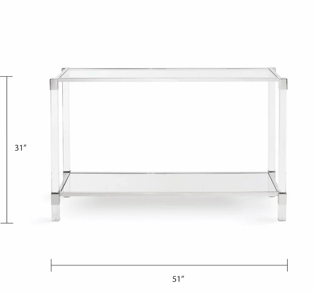 Dudley Acrylic Console Table - Silver