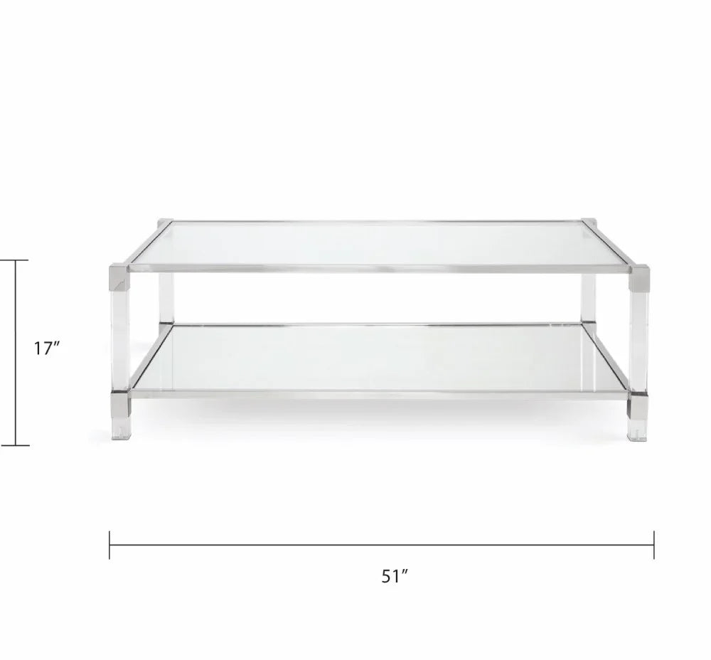 Dudley Acrylic Coffee Table - Silver
