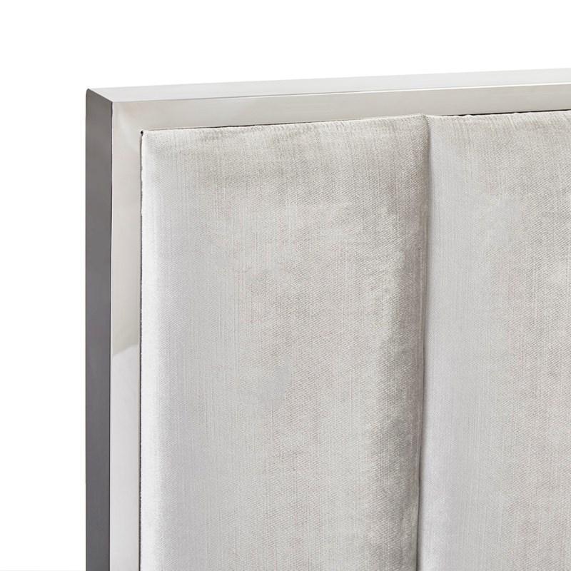 Lauriel Platform Bed - Grey Fabric - Furniture Depot