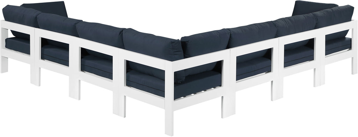 Nizuc - Outdoor Patio 7 Piece Modular Sectional With White Frame