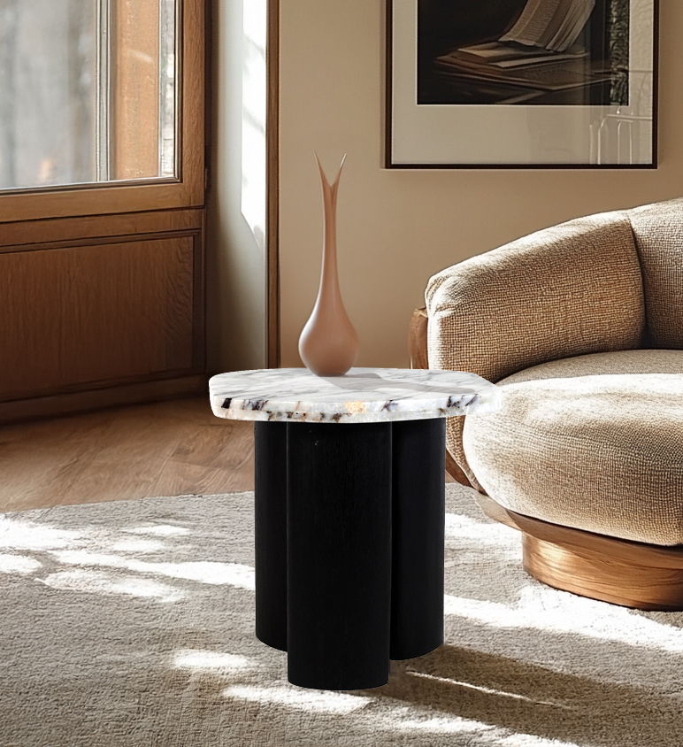 Puglia - Marble Top And Oak Wood Base Table