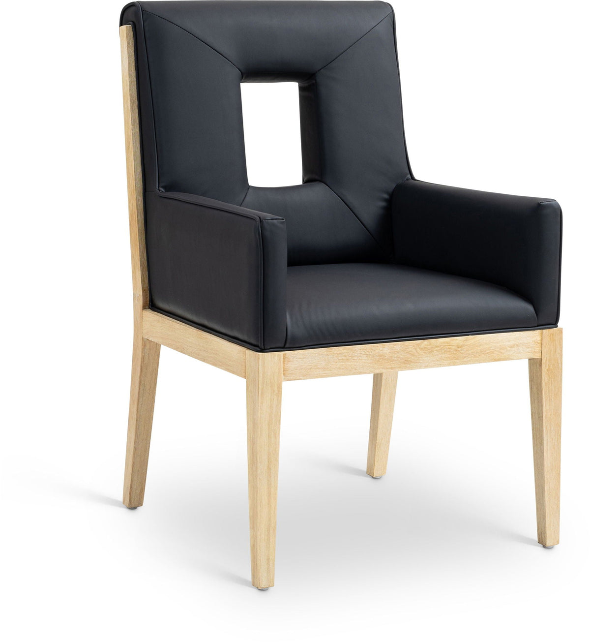 Gwendolyn - Faux Leather Dining Arm Chair With Natural Frame