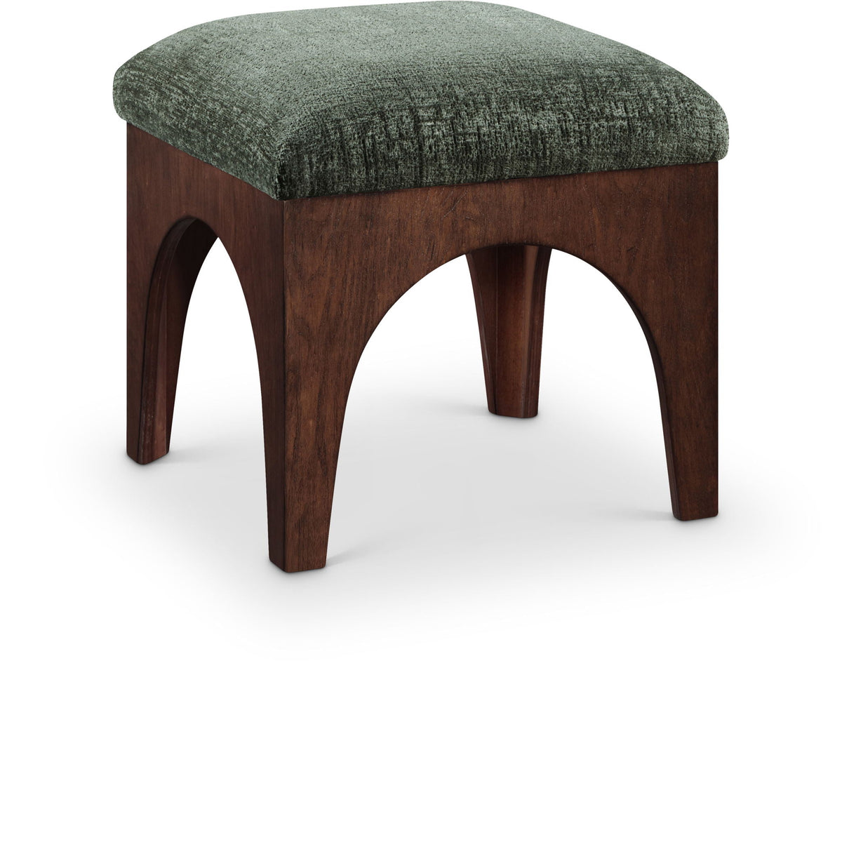 Lawson - Chenille Fabric Upholstered Ottoman - Walnut Base