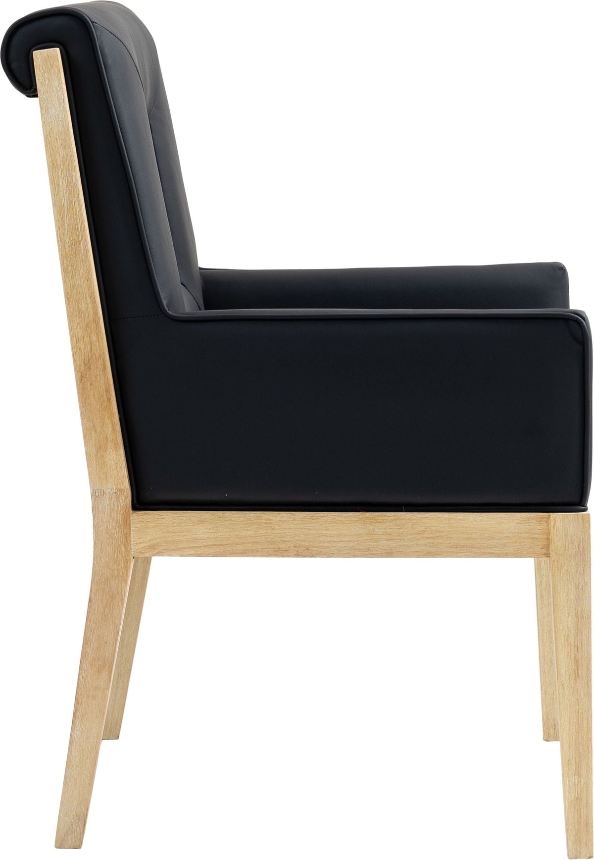 Gwendolyn - Faux Leather Dining Arm Chair With Natural Frame