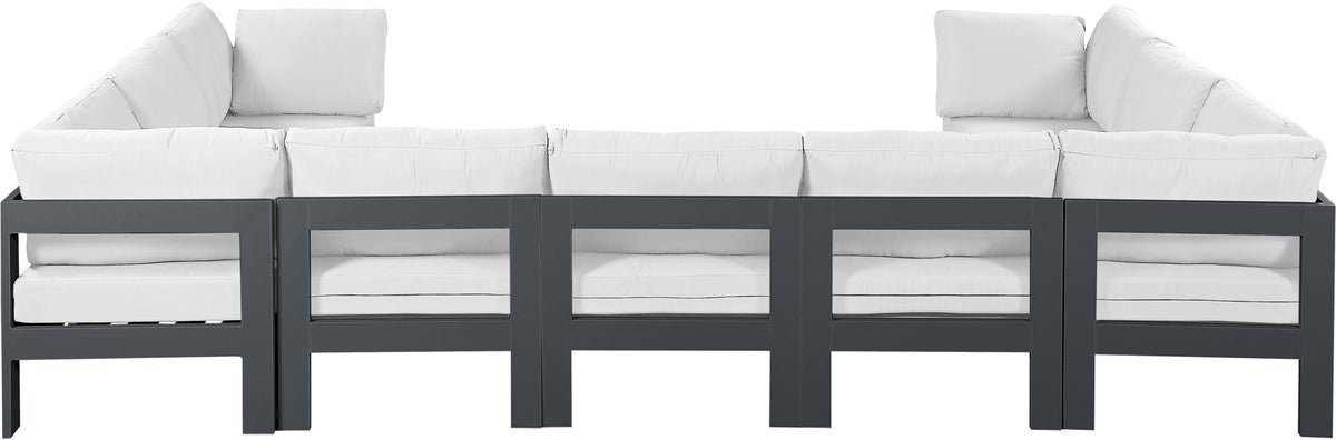 Nizuc - Outdoor Patio 9 Piece Modular Sectional With Gray Frame