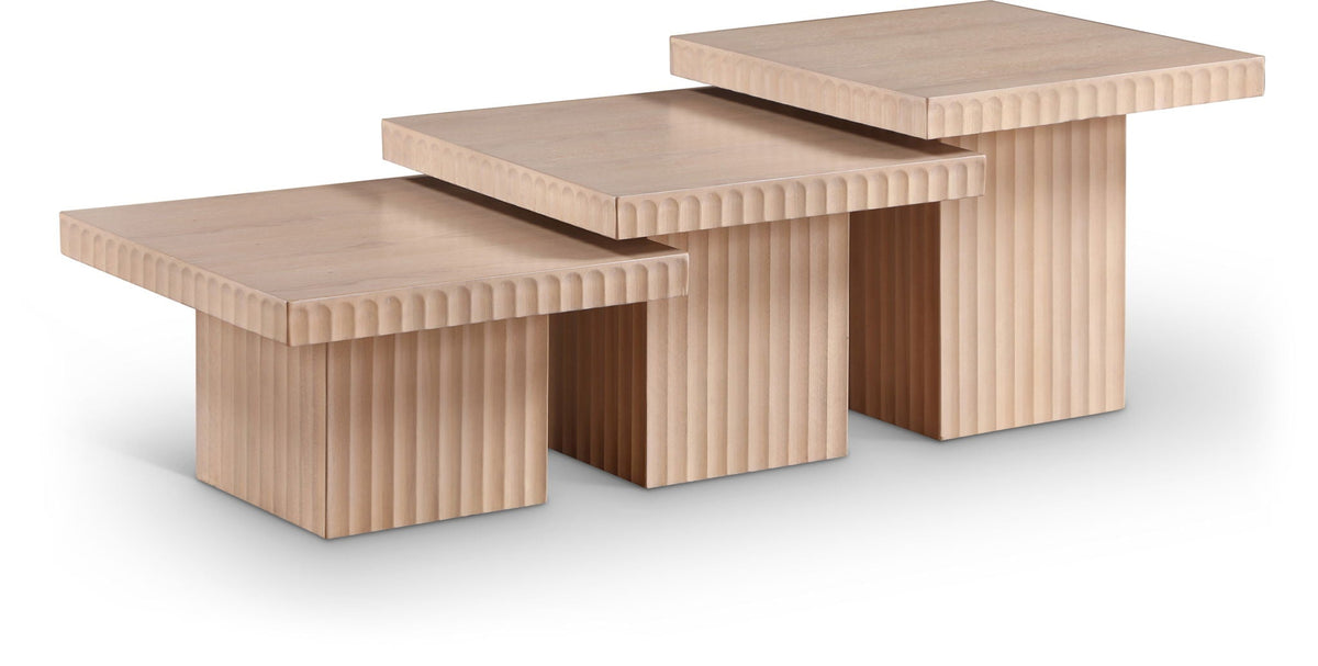 Spencer - Oak Veneer 3 Piece Coffee Tabl