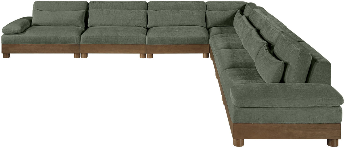 Turin - Chenille Fabric Upholstered Modular Sectional - Green