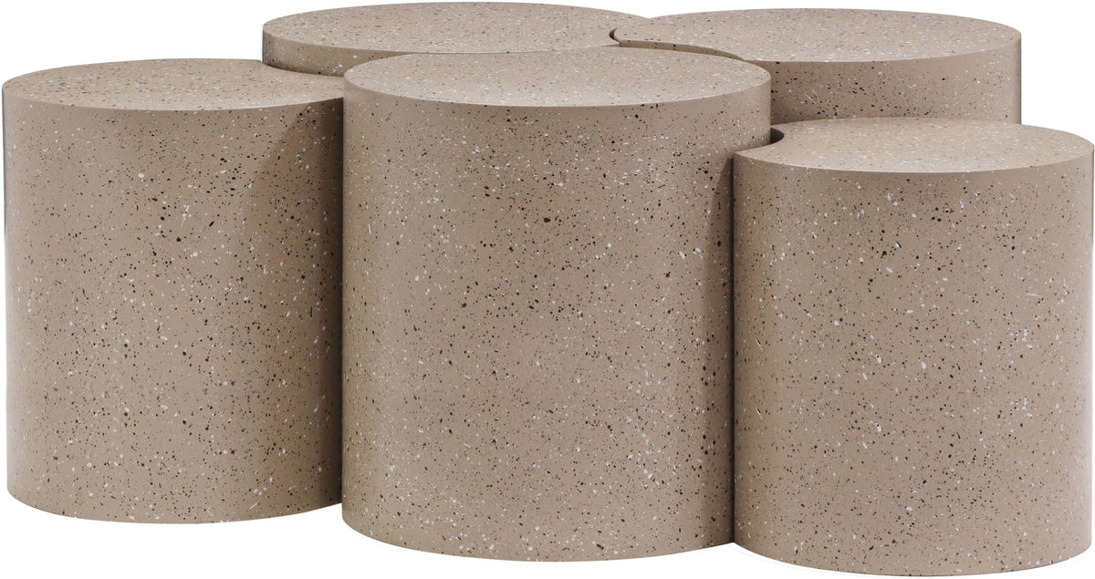 Dimple - 20" 5 Piece Modular Coffee Table - Terazzo Finish