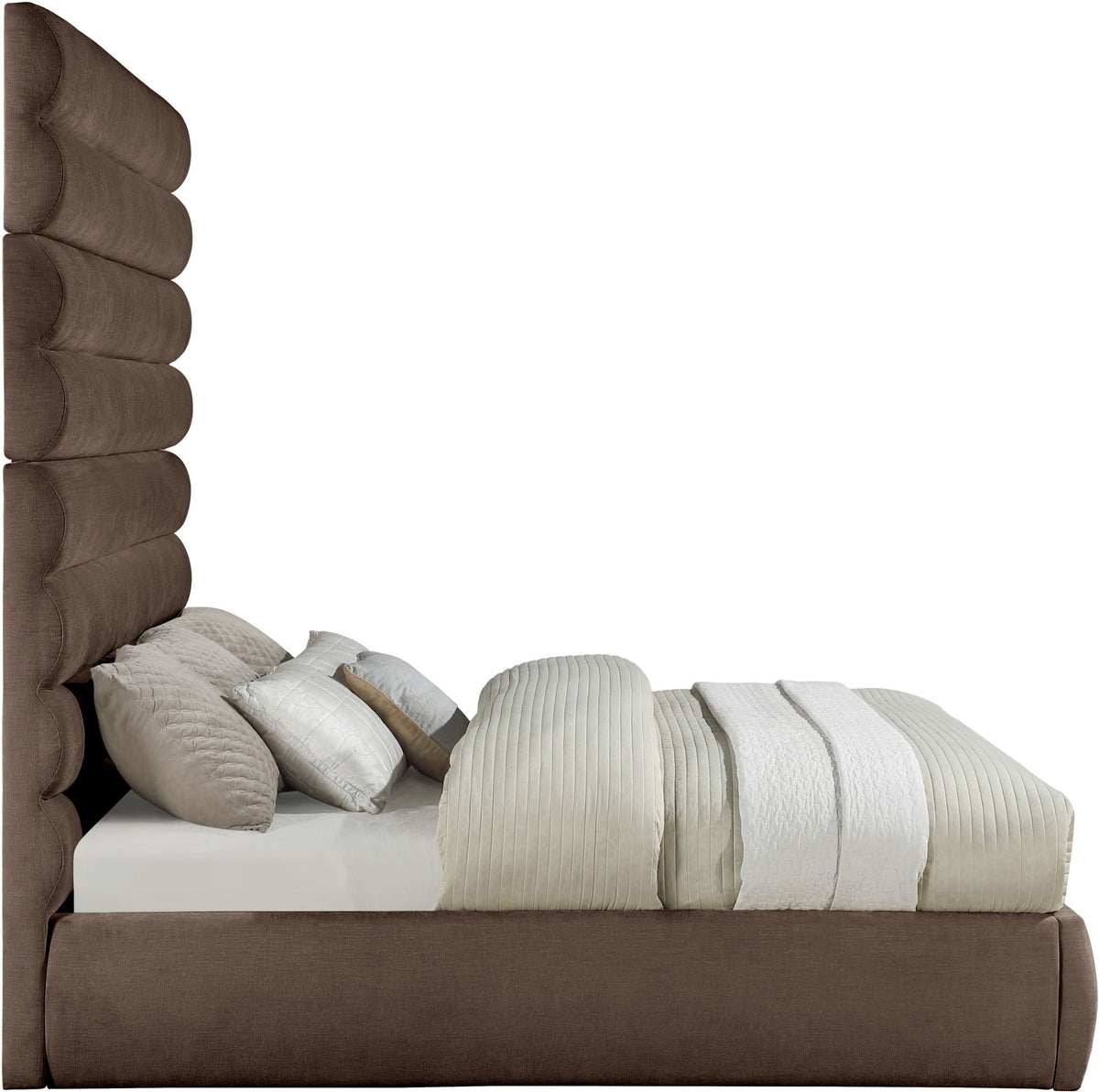 Adam - Chenille Fabric Bed With 89" Headboard