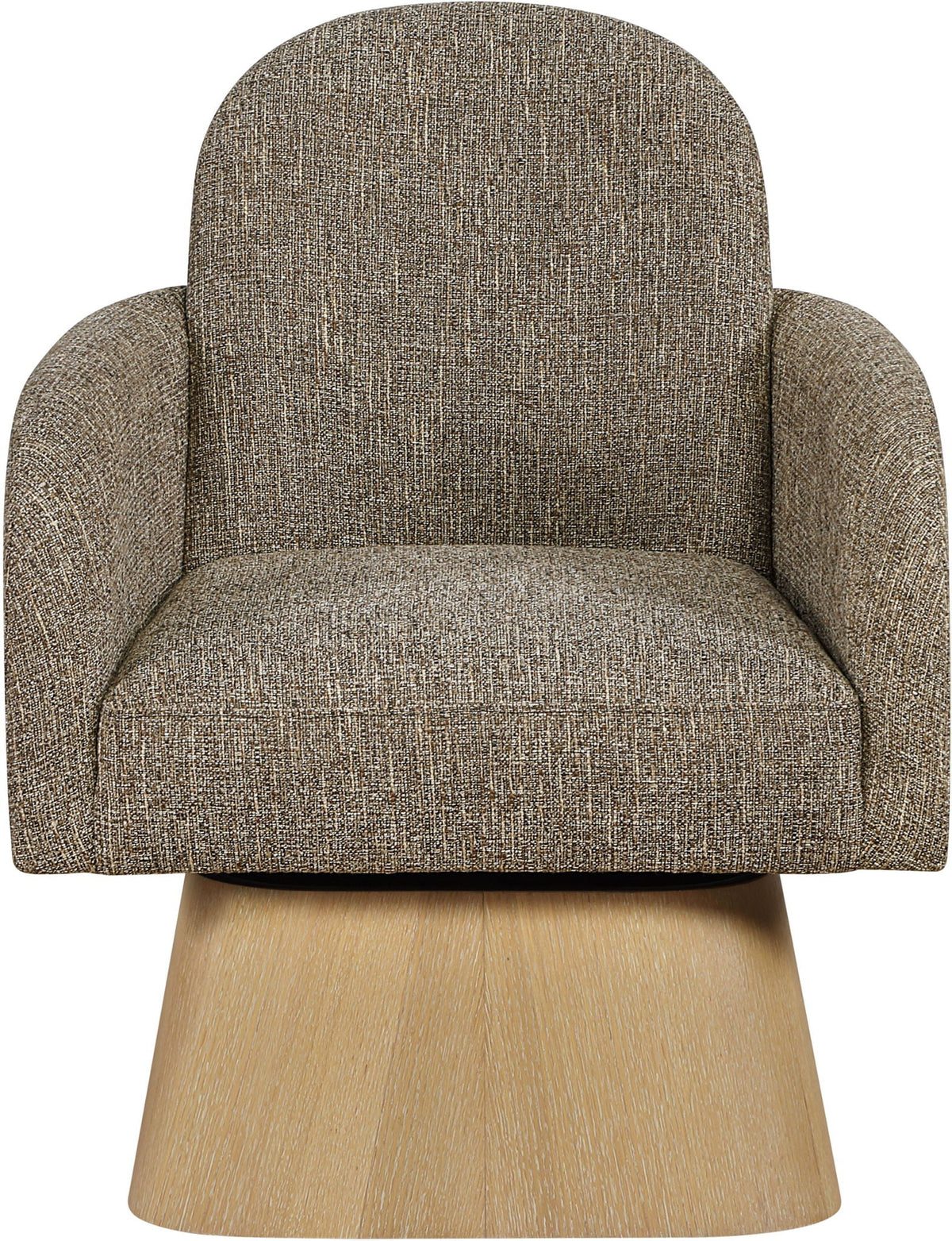 Marlowe - Linen Textured Fabric Upholstered Swivel Accent Chair - Stained Natural