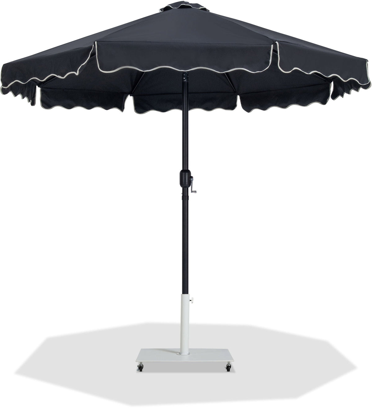 Amalfi - Aluminum Patio Umbrella - White Base / Black Pole