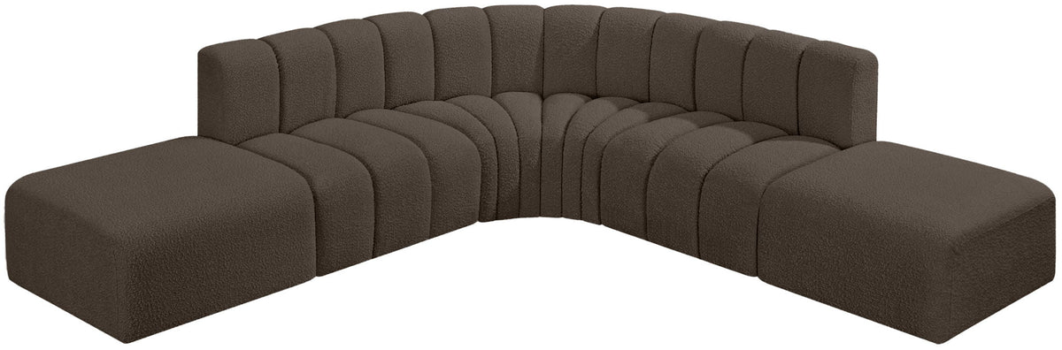 Arc - Boucle Fabric 6 Piece Corner Modular Sofa