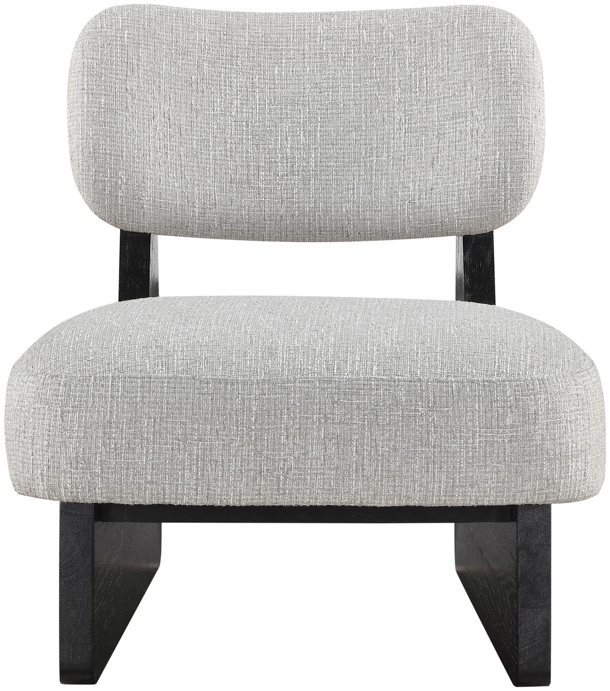Vetra - Linen Textured Fabric Upholstered Accent Chair With Black Base