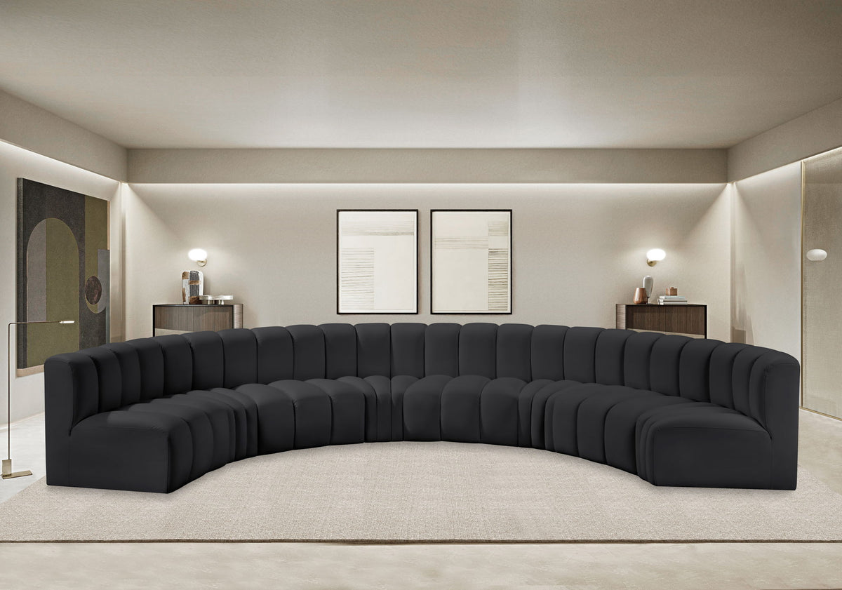 Arc - Faux Leather 8 Piece U-Shaped Modular Sofa