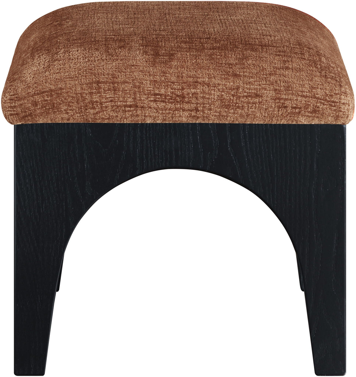Lawson - Chenille Fabric Ottoman - Black Base