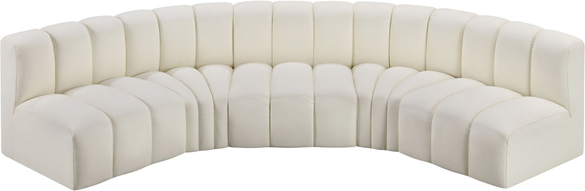 Arc - Faux Leather 5 Piece U-Shaped Modular Sofa